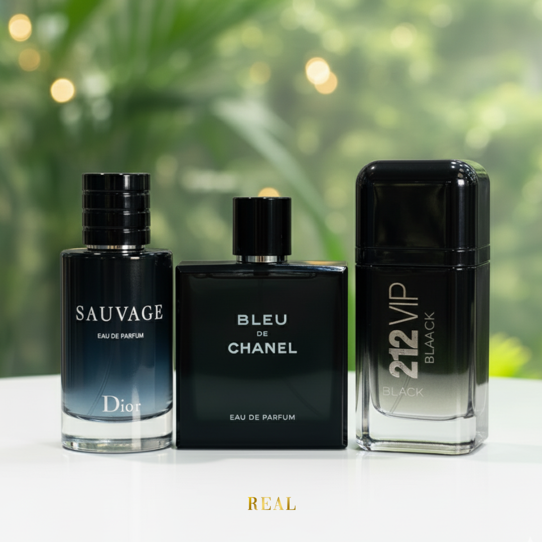 Combo da 3 Profumi – 212 Black, Bleu de Chanel, Sauvage 100ml